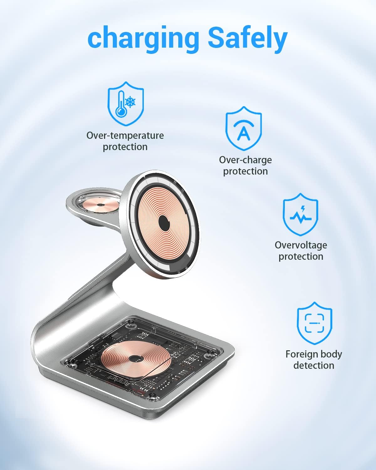 TechMuse ArcDock 3-in-1 Aluminum Wireless Charging Station