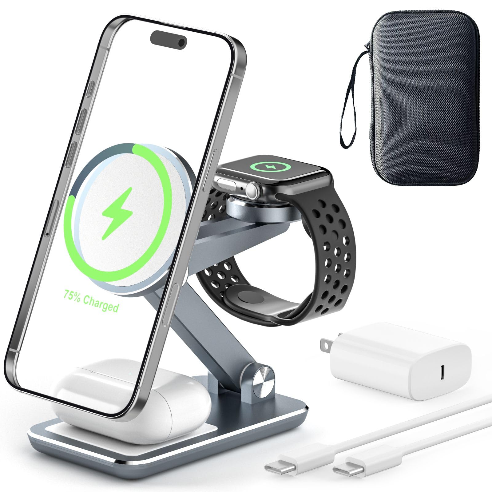 TechMuse TriCharge 3-in-1 Magnetic Wireless Charger