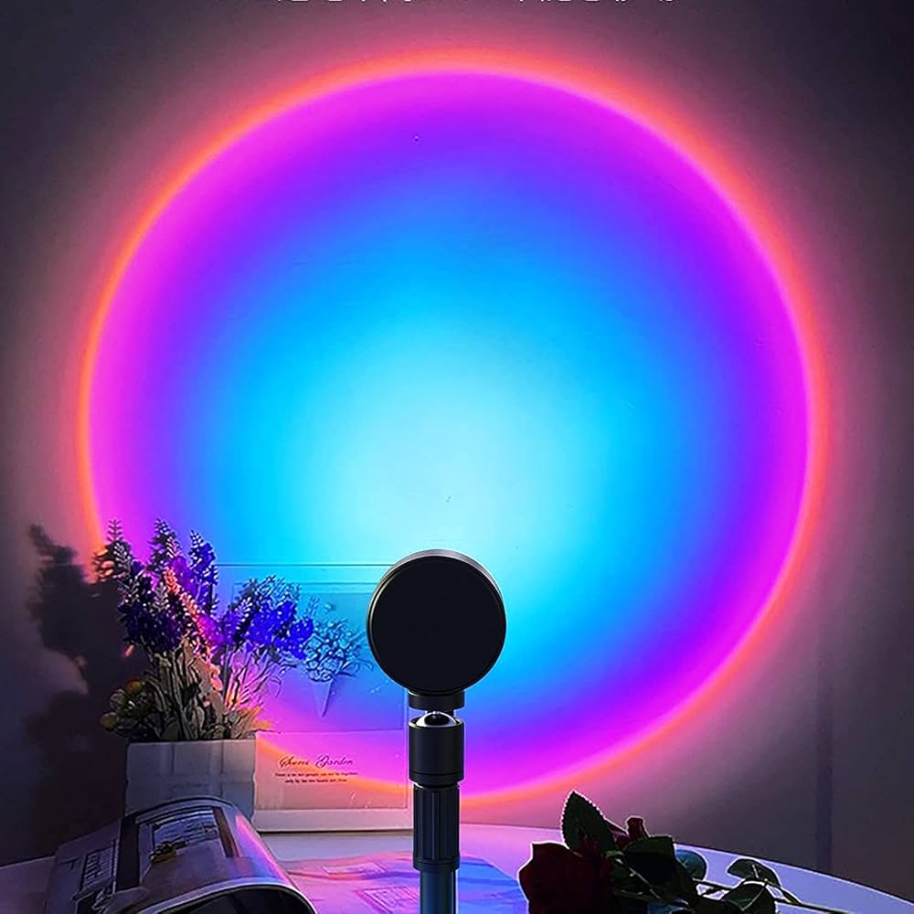 TechMuse AuraGlow Rainbow Sunset Projector Lamp
