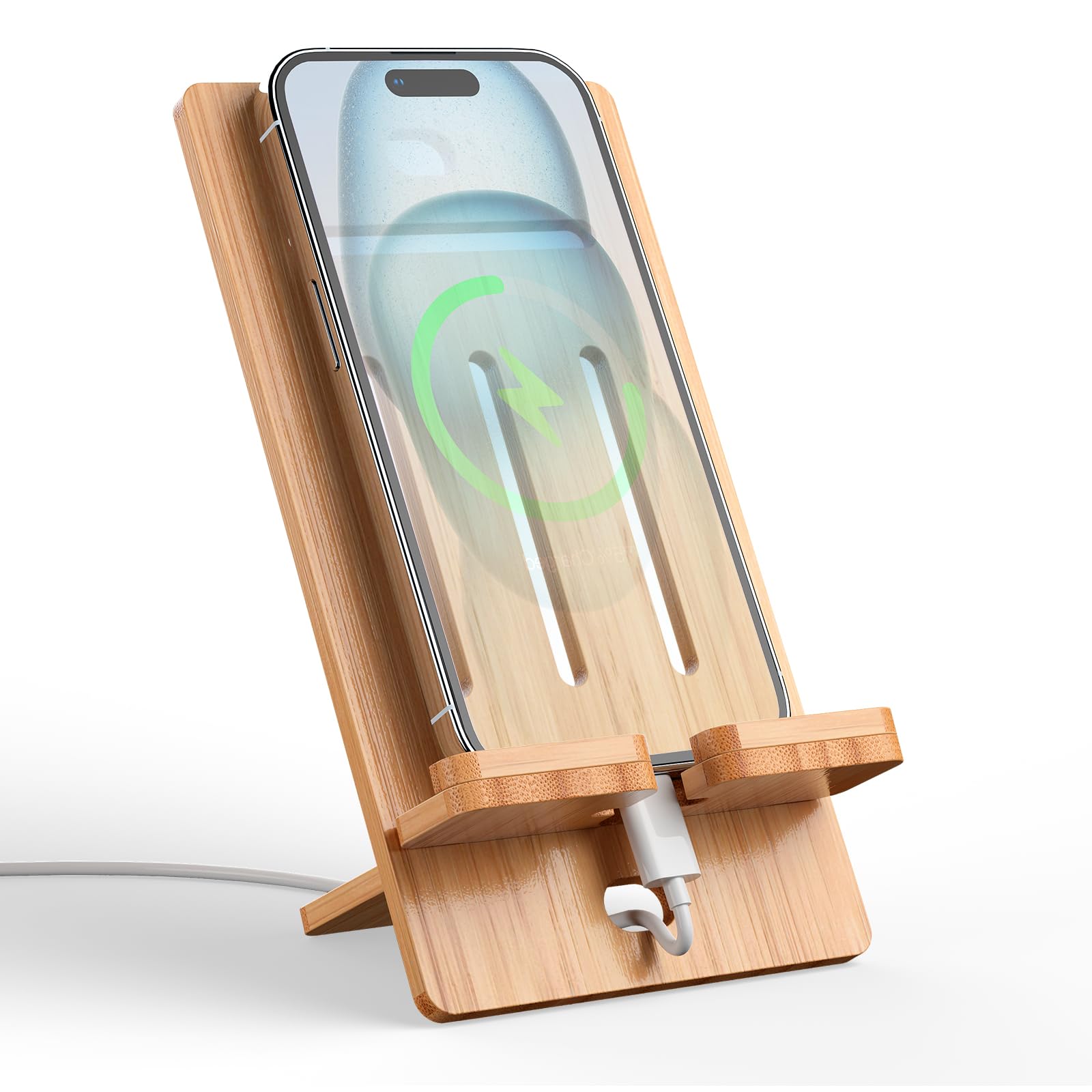 TechMuse StandLite - Slim Bamboo Phone & Tablet Dock