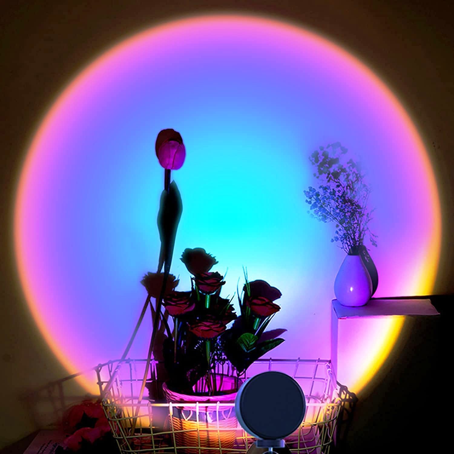 TechMuse AuraGlow Rainbow Sunset Projector Lamp