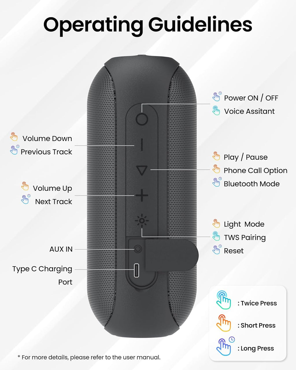 TechMuse Vibe 30W RGB Bluetooth Speaker